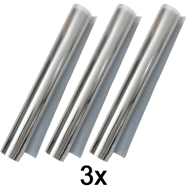 3x Zrkadlová fólia na okná pre súkromie – 45×200 cm, bez potreby náradia | FOILBLISS