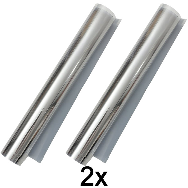 2x Zrkadlová fólia na okná pre súkromie – 45×200 cm, bez potreby náradia | FOILBLISS