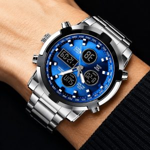 Oceľové hodinky s dvojitým displejom | WATCHROX