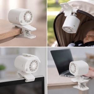 Tichý nabíjateľný ventilátor so svorkou | CLIPBREEZ